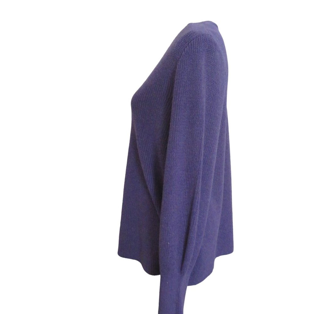 🔥HP🔥 NIC+ZOE Shaker Stitch Cotton Blend Crewneck Sweater, Fig, XL - NWOT - Picture 3 of 7